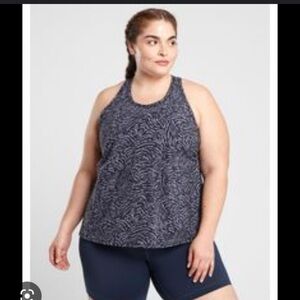 Athleta Navy Patterned Tank Top
